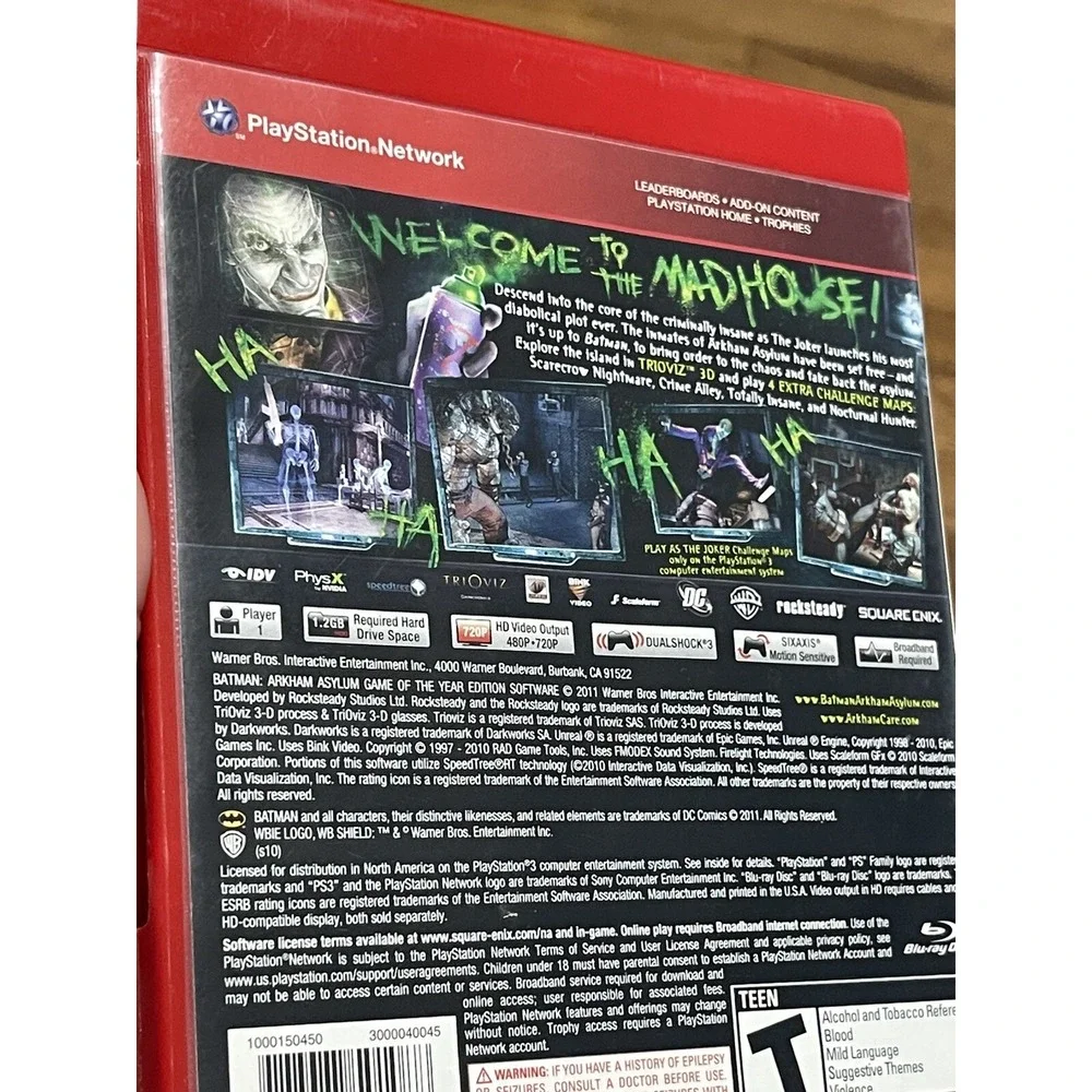 Batman Arkham Asylum Game of the Year Edition for PlayStation 3 PS3‎ *Complete*